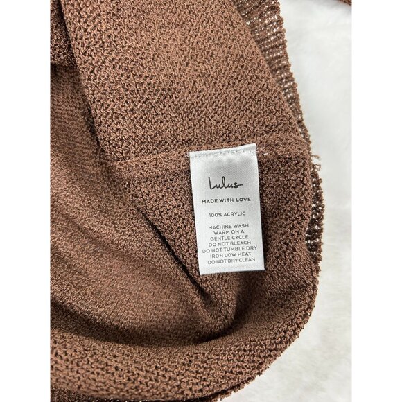 NWT Lulus Sweater Small Lightweight Acrylic Knit Womens Brown Pullover - Picture 4 of 11